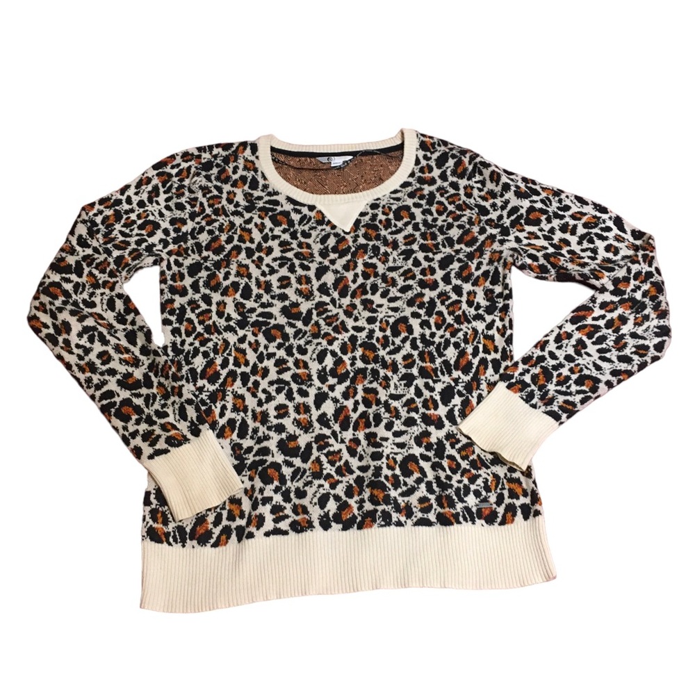 Volcom Sweater Womens Medium Animal Print Knit Long Sleeve
